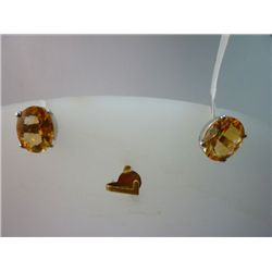 16.00 CTW CITRINE EARRING .925 STERLING SILVER