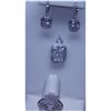 Image 1 : 65.40 CTW CTW MICRO PAVE CZ EARRING, RING,PENDANT SET .