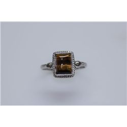 11.90 CTW TIGER EYE RING .925 STERLING SILVER