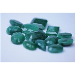 136.70 CTW AFRICAN EMERALD MIX SHAPES LOOSE STONES (12)