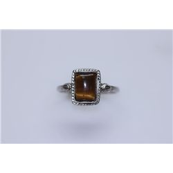 11.45 CTW TIGER EYE RING .925 STERLING SILVER