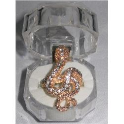 15CTW CZ PYTHON ADJUSTABLE BRASS RING