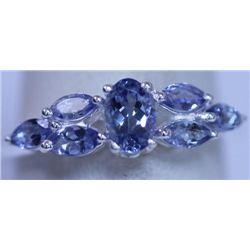 10.60 CTW TANZANITE RING .925 STERLING SILVER