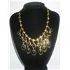 Image 1 : 228CTW BLACK OVAL CHAINED BRASS NECKLACE;18INCH