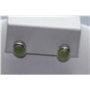 Image 1 : 15.10 CTW GREEN AMETHYST EARINGS .925 STERLING SILVER