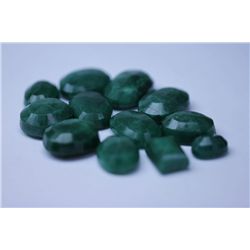 143.80 CTW AFRICAN EMERALD MIX SHAPES LOOSE STONES (12)