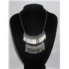 Image 1 : 200CTW BLACK BEADS 2-LAYER SILVERLANTERN BRASS NECKLACE