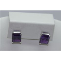 21.35 CTW AMETHYST EARRING .925 STERLING SILVER