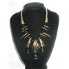 Image 1 : 454CTW BLACK GUMBALLS BRASS NECKLACE;18INCH