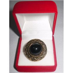 7CTW BLACK BULL BRASS ADJUSTABLE RING