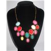 Image 1 : 251CTW MULTICOLOR SUNFLOWER BRASS NECKLACE;18INCH