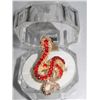 Image 1 : 15CTW RED PYTHON ADJUSTABLE BRASS RING