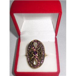 8CTW PURPLE INFINITY BRASS ADJUSTABLE RING