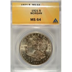 1921 MORGAN DOLLAR ANACS MS-64