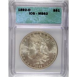 1892-O MORGAN DOLLAR ICG MS-62