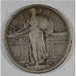 1917-S T-1 STANDING LIBERTY QUARTER VF NICE