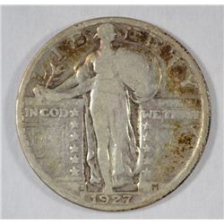 1927-S STANDING LIBERTY QUARTER VG ORIGINAL