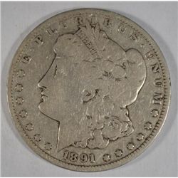 1891-CC MORGAN DOLLAR VG