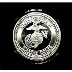 UNITED STATES MARINES ONE OUNCE  .999 SILVER ART ROUND