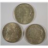 Image 1 : ( 3 ) THREE NICE CIRCULATED MORGAN SILVER DOLLARS