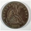 Image 1 : 1850  Seated half $  all original tone XF  RARE  RARE RARE est  $550-$575