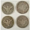 Image 2 : 1908 P, D, O, S DATE SET OF BARBER HALF DOLLARS