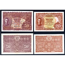 Board of Commissioners of Currency, 1941-42 (1945) Issue Banknote Pair.