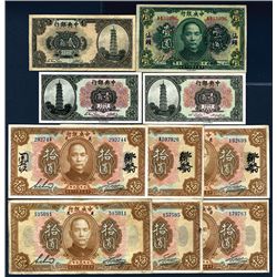 Central Bank of China, 1923 and 1924 Issue Banknote Group of 9.