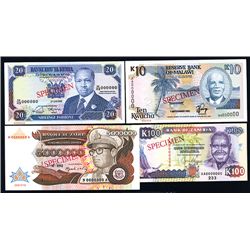 African Specimen Banknote Quartet.