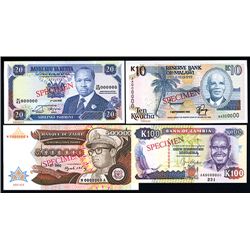 African Specimen Banknote Quartet.