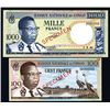 Image 1 : Banque Nationale Du Congo, 100 Francs, 1962 & 1000 Francs, 1964 Issue Specimen Pair.