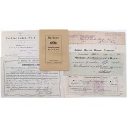 ARIZONA EPHEMERA LOT, 1901- 1932,LOT OF 6: Santa Fe, Prescott & Phoenix Railway Company.Prescott & E