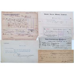 ARIZONA EPHEMERA LOT OF 5, 1885-1921: New Mexico & Arizona Railroad Receipt, from Nogales, Arizona,