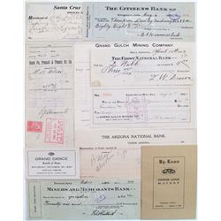 ARIZONA DOCUMENT GROUP, 1900-1932,LOT OF 9: Bill, Santa Fe, Prescott & Phoenix Ry. Co., Gilbert Ariz