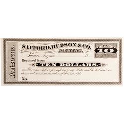 Safford, Hudson & Co. Bankers Receipt