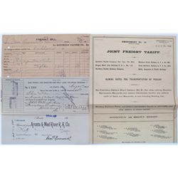 CALIFORNIA R/R EMPHEMERA LOT, 1897-1911, LOT OF 4: Check, Arcata & Mad R.R. Co., Arcata, Cal., dated