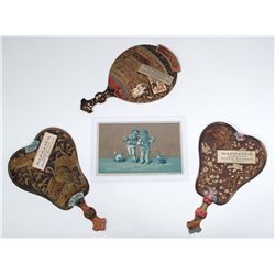 4 FANCY  VICTORIAN TRADE CARDS: The Raphael's, Leading Clothiers, 433-435-437 Montgomery St.,San Fra