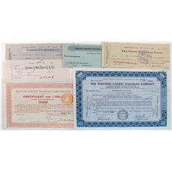 NORTHERN CALIFORNIA, RAILROAD, EPHEMERA LOT, 1900- 1944, LOT OF 6: Check, Arcata & Mad River R.R. Co