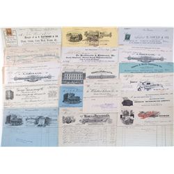 CALIFORNIA BILLHEAD GRAB BAG LOT, 1865-1907, LOT OF 17: San Francisco,Sacramento,Oakland, Cal.