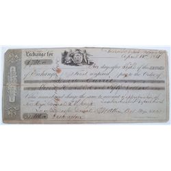 U.S. ARMY 2nd. OF EXCHANGE: Benicia, Cal., dated 1851, to Major General T.L. Jesup.