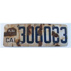California License plate purchased from "Bodie Bill"
