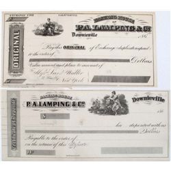 BANKING EXCHANGE& CERTIFICATE OF DEPOSIT: UNISSUED Banking House Of P.A. Lamping & Co., Certificate