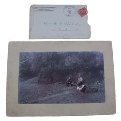 1906 TABER GOLD MINING CO. envelope with 2 cent stamp of George Washington / 8" x 5" cepia toned pho