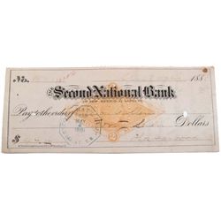 SANTA FE, NEW MEXICO BANK CHECK: Check from The  Second National Bank Of New Mexico at Santa Fe, dat