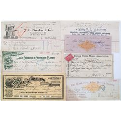 NEVADA EPHEMERA LOT, 1878-1923, LOT OF 7: Check, The Manhattan Silver Mining Company, Austin, Nevada