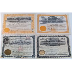 Lot of four different certificates. 1) Necarney City Hydrocarbon Oil Co., Inc. in Oregon in 1909. Ce