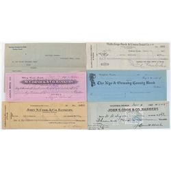 NEVADA EPHEMERA GROUP, 1911-1938, LOT OF 6: Check, John S. Cook & Co. Bankers, GoldField, Nevada, da