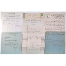 NEVADA MINING CAMP LETTERS, DATED 1892-1927, LOT OF 9: Letter, J.A. Rogers, Wellington, Nev., dated