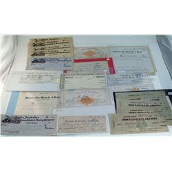 Lot of mining era Checks (26) -Manhattan Silver Mining Co. receipts (7)