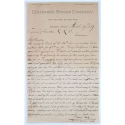 Columbus Borax Company Letterhead 1889
